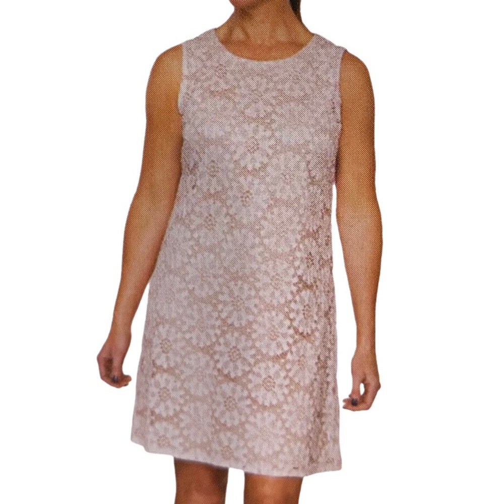 *NWT* Ronni Nicole Sleeveless Ivory Floral Eyelet Sheath Dress Womens Size Small